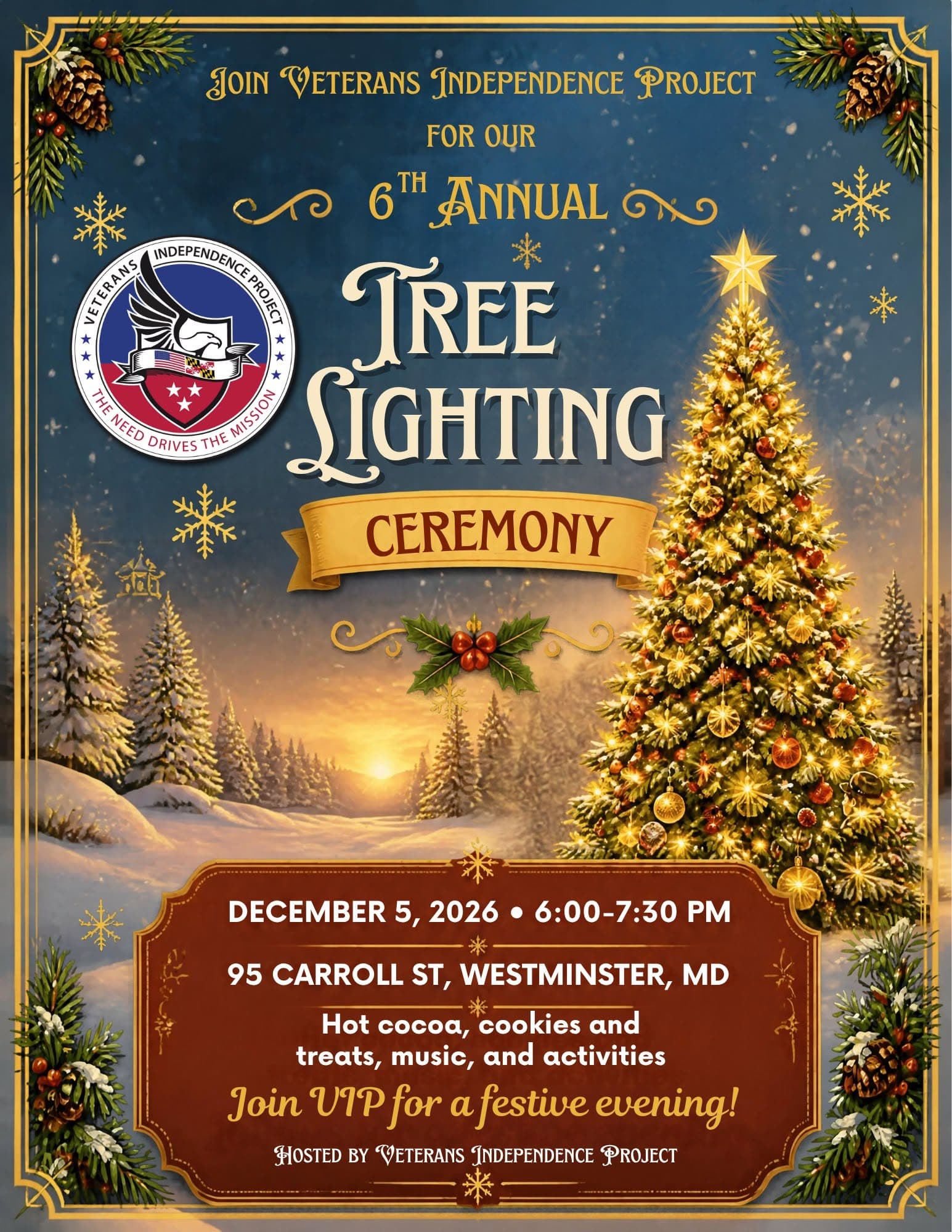 Flyer for 6th Annual Tree Lighting Ceremony